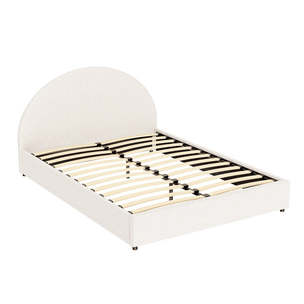 Artiss Bed Frame Gas Lift Strorage Beds Base Platform Boucle Fabric Double ELLA