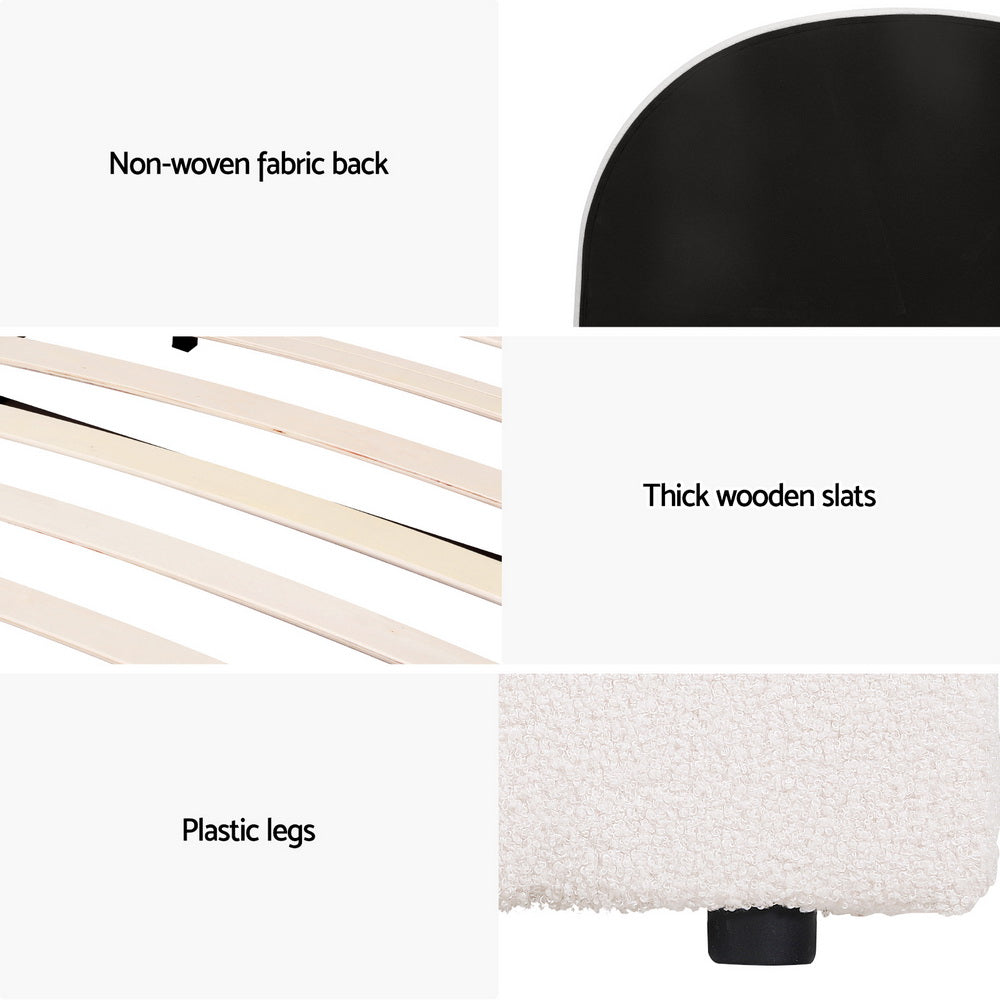 Artiss Bed Frame Gas Lift Strorage Beds Base Platform Boucle Fabric King Single ELLA