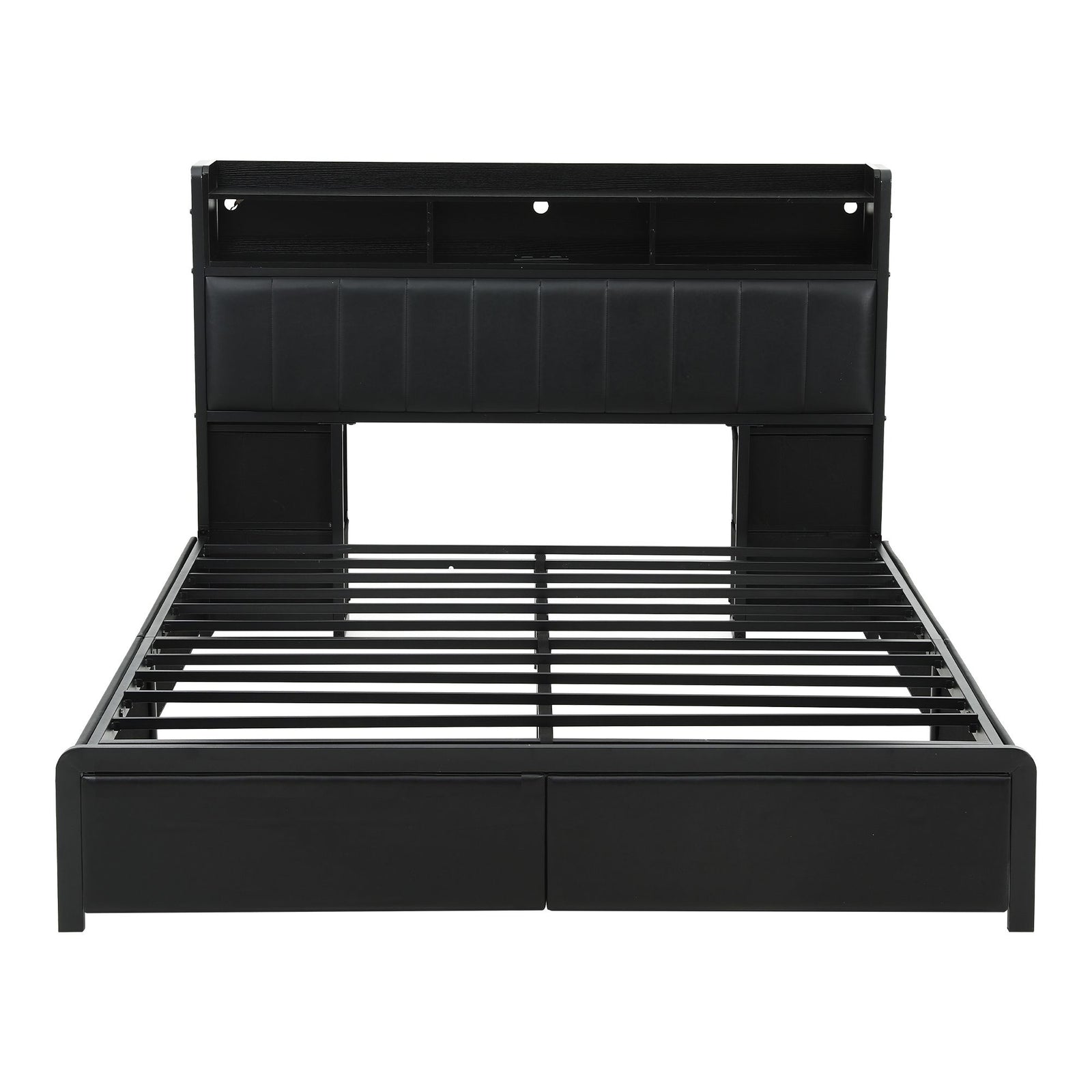Artiss Queen Bed Frame with Storage Headboard, 2 Drawers, Charging Station& LED Light