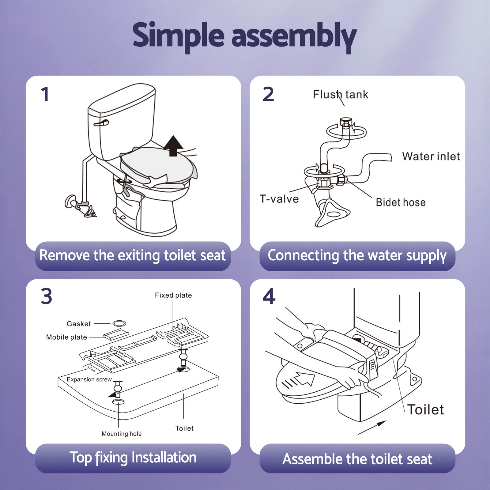 Cefito Electric Bidet Toilet Seat Cover Heated Warm Water Dryer LED Night Light