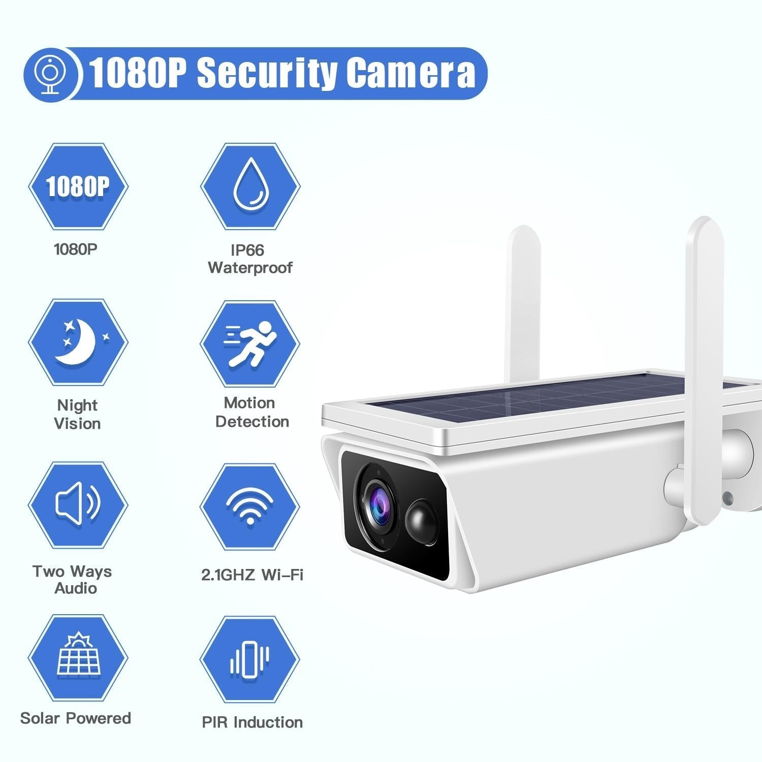 Solar-Powered 1080P Wifi Security Camera With Motion Detection And Night Vision-1915197936283815938