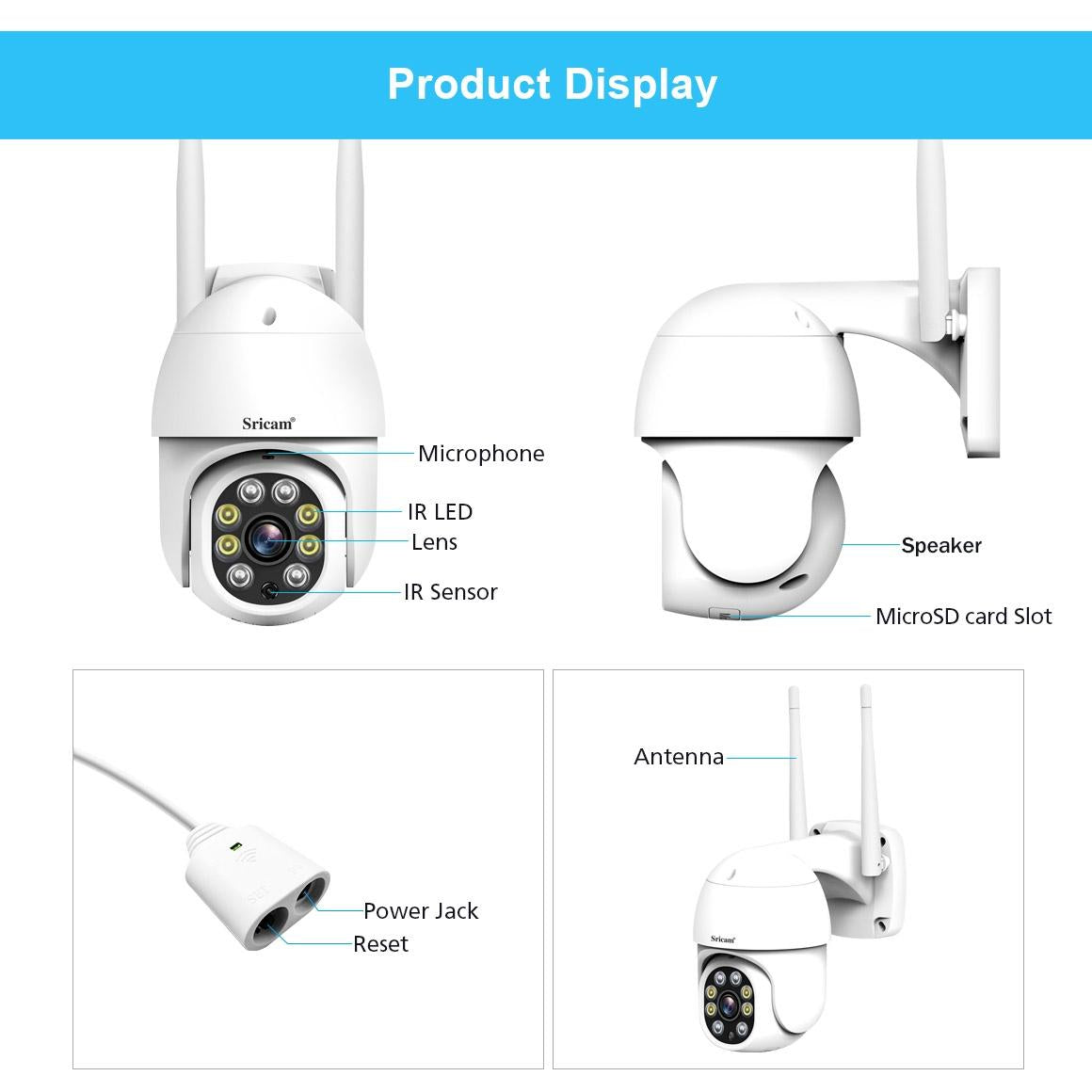 Outdoor Ptz Camera With 1080P Hd Two-Way Audio Motion & Humanoid Detection Colour Night Vision Tf Card Support-1964932157076017159