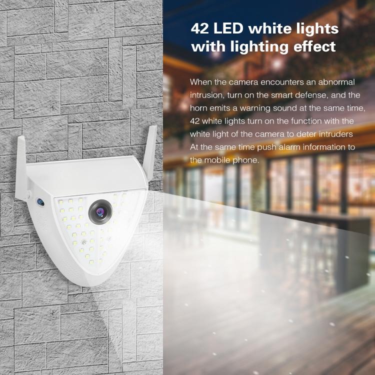 Smart Garden Camera With 2Mp Motion Detection Night Vision Voice Intercom Tf Card 42 Leds-1915196610200080393