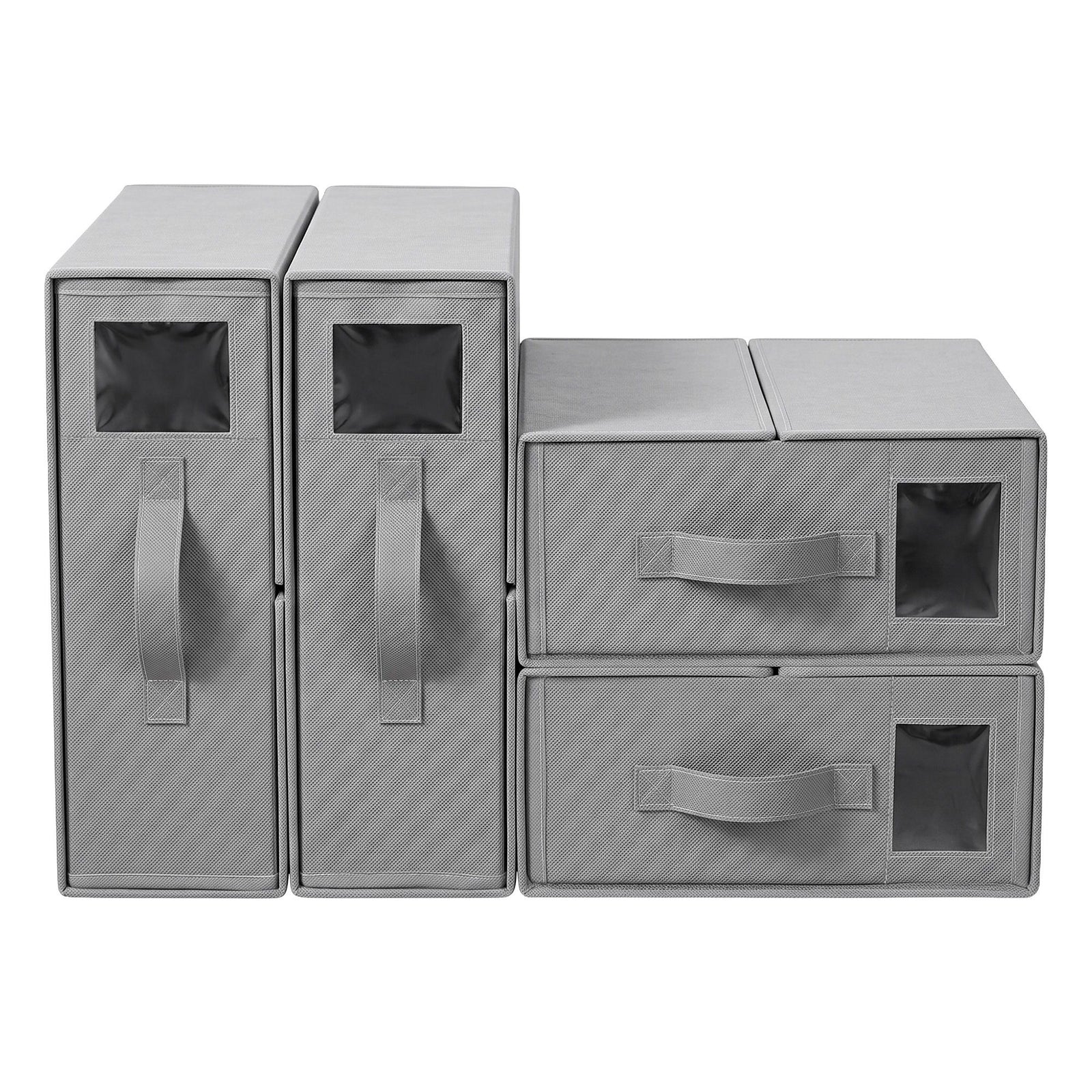 Artiss Bed Sheet Organisers Box Set 4Pcs Storage King Size Bedding Foldable Grey