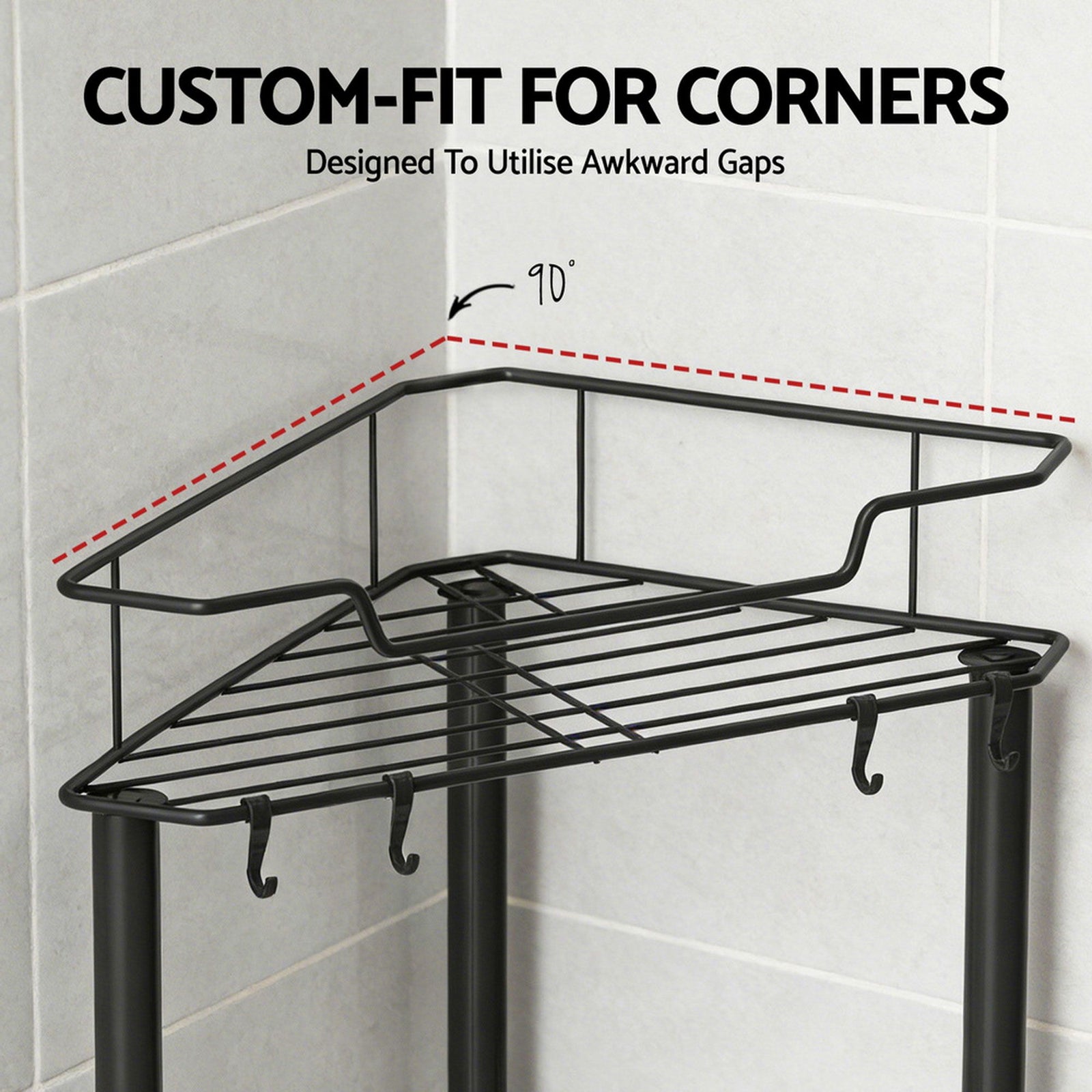 Artiss 2x Floor Standing Shower Caddy 4 Tier Rustproof Bathroom Storage