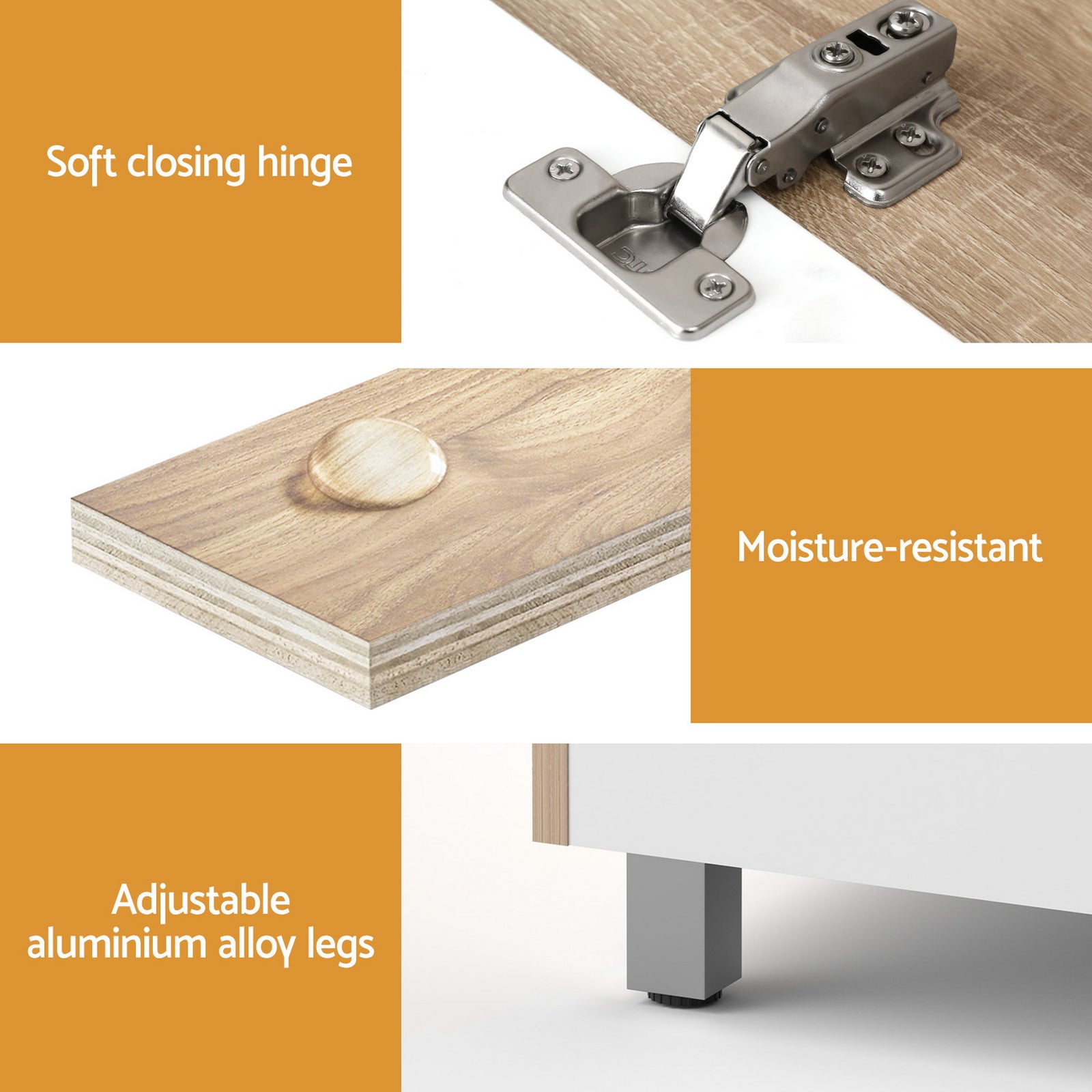 Cefito Vanity Unit 835mm Basin Bathroom Cabinet Side Storage Free Standing Sink