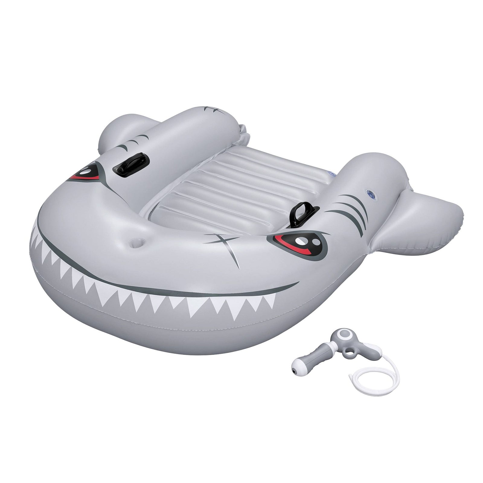 Bestway Shark Ride-On Pool Float Toy Floaties for Kids 45kg Capacity Grey