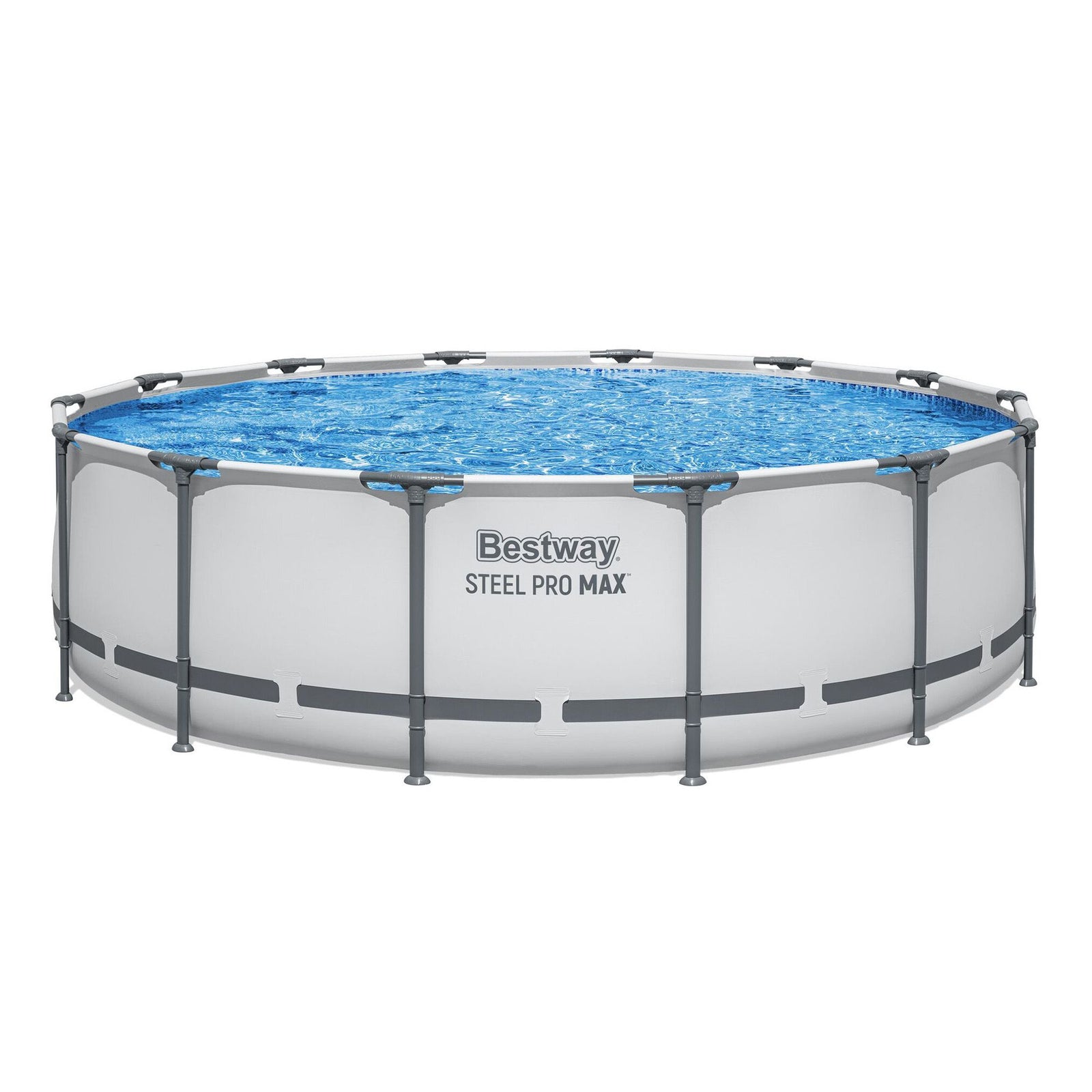 Bestway Swimming Pools 427cm x 107cm Steel Above Ground Round Backyard Pool Set White