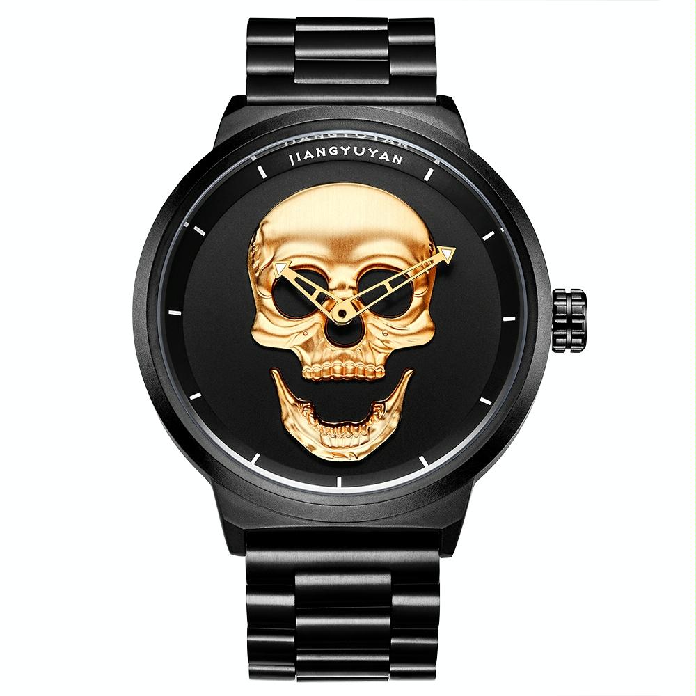 Stainless Steel Men Quartz Watch - Gold Band-1915196564683493385