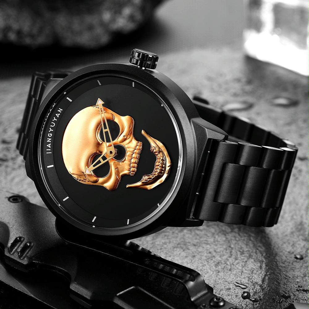 Stainless Steel Men Quartz Watch - Gold Band-1915196564683493380