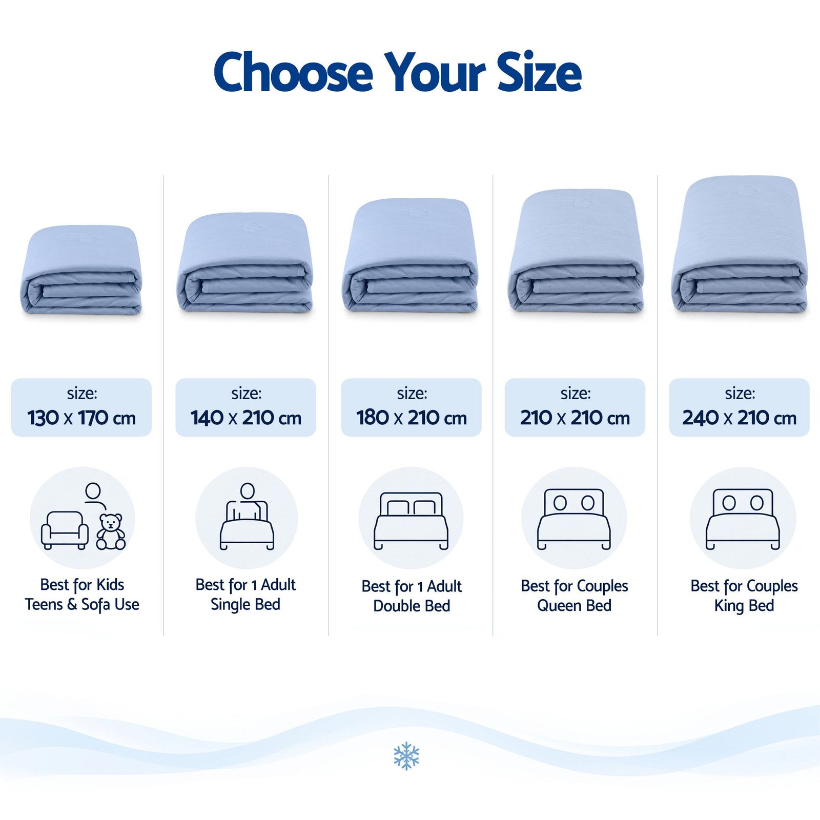 Giselle Cooling Blanket 240cm x 210cm King Summer Quilt Sleepers Double Sided