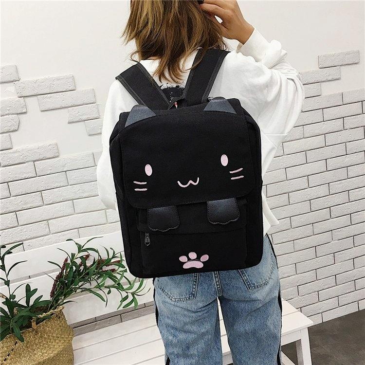 Leisure Cat Backpack - Canvas-1915196802508918788