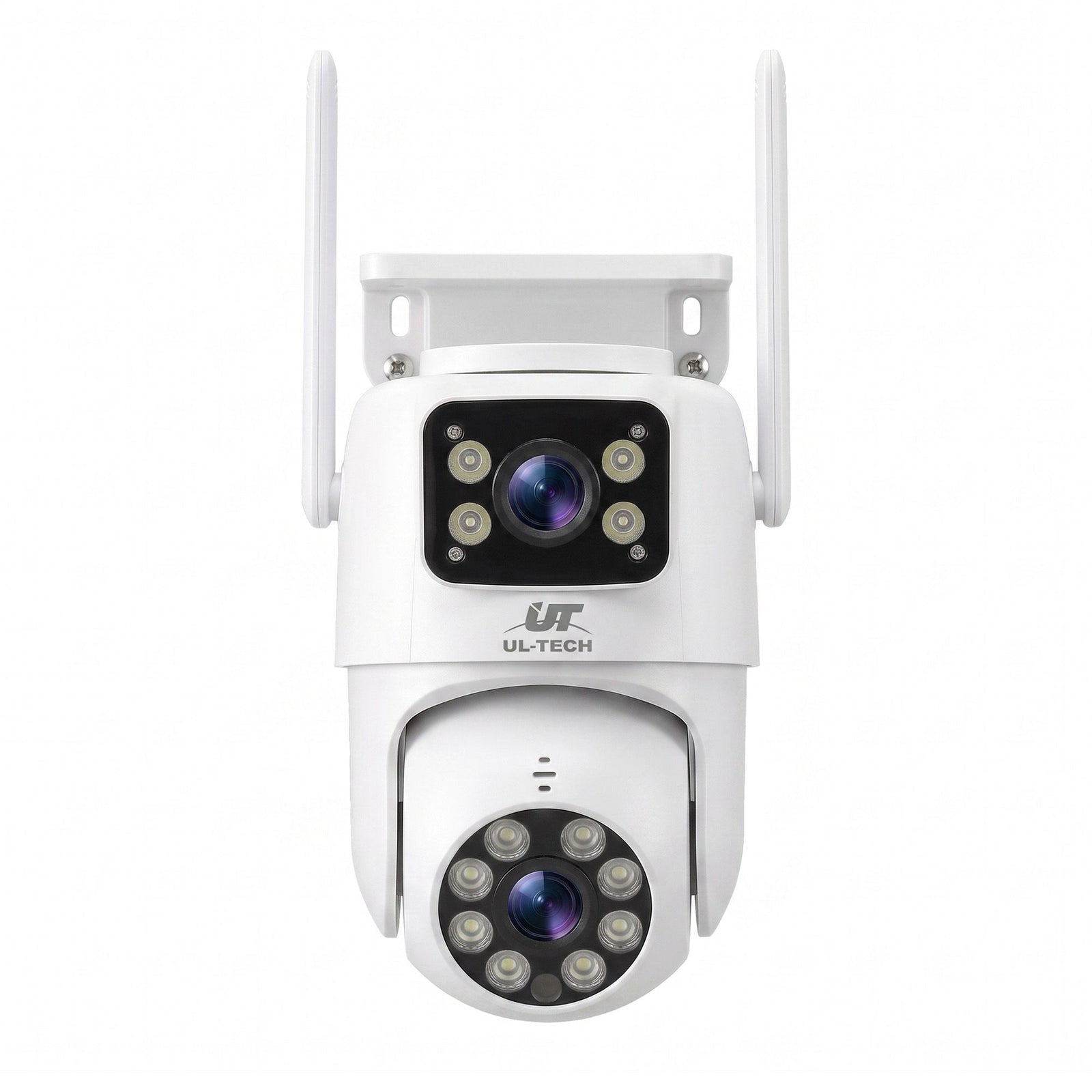 UL-Tech Wireless Security Camera Outdoor Indoor, 2.5K Dual Lens Pan Tilt, 4MP (2×2MP) IP Camera, Motion Detection, Auto-Tracking, Colour Night Vision, 2.4G WiFi, Two-Way Audio, Pet Baby Surveillance