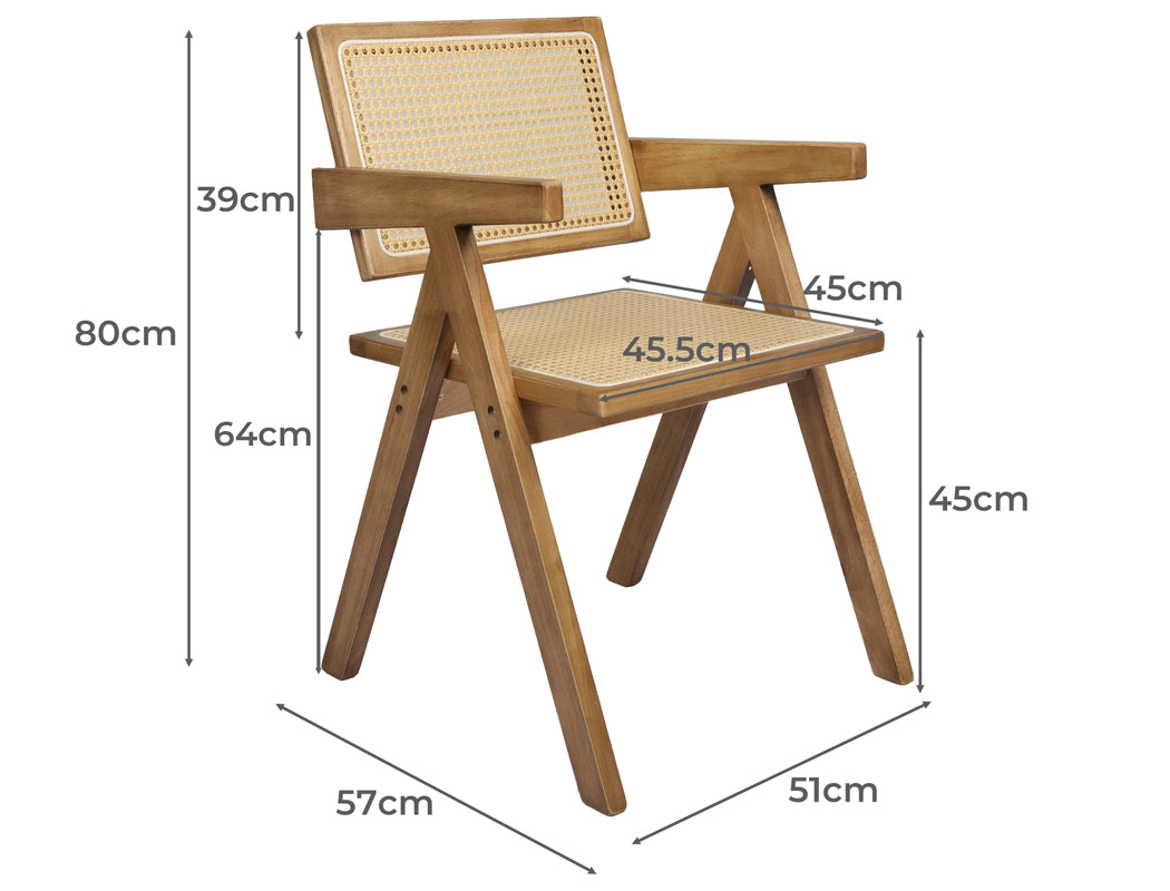 Levede 8x Dining Chair Solid Wood Rattan-1973193564351500290