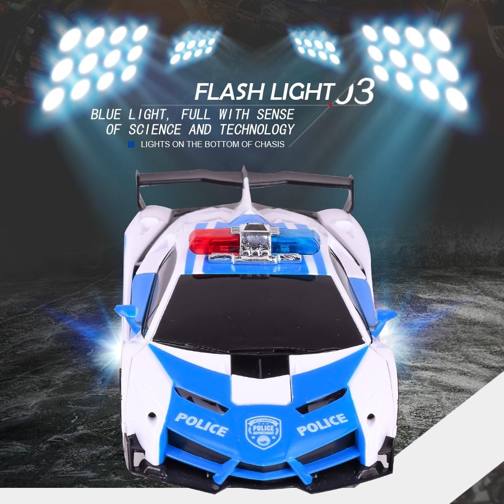 Remote Control Police Car - 4 Channels Deformable Toy-1915198225019703299