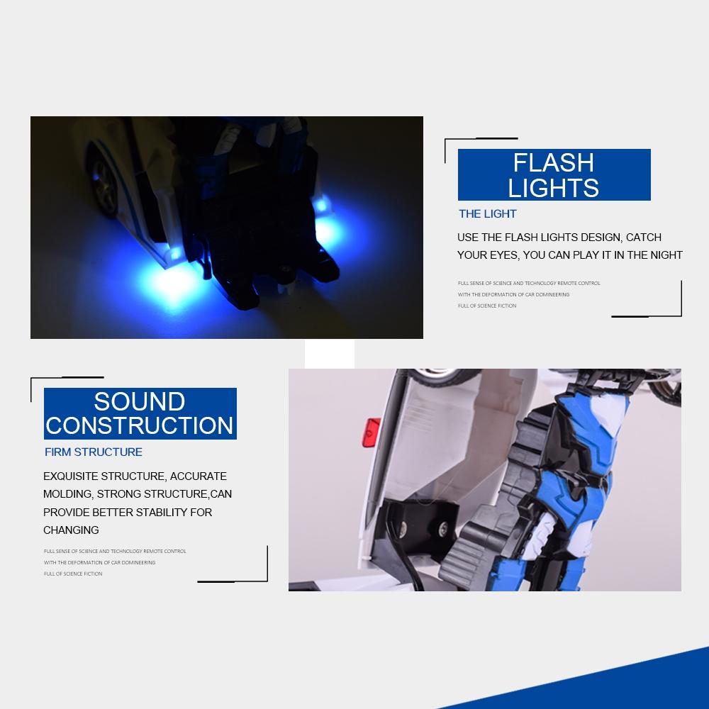 Remote Control Police Car - 4 Channels Deformable Toy-1915198225019703305