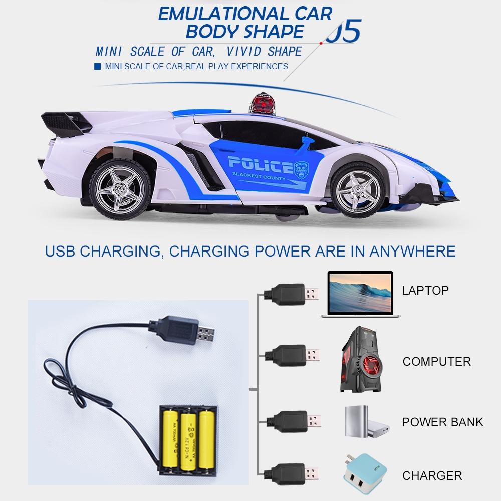 Remote Control Deformed Car - 4 Channels Blue-1915196566185054213