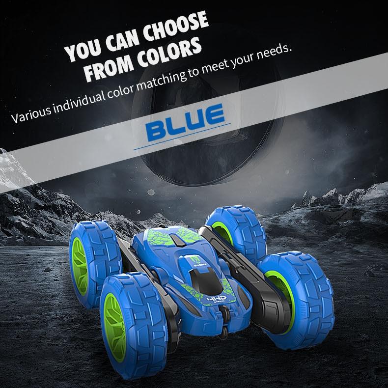 Blue Stunt Tumbling Car Toy With 2.4Ghz Remote Control-1964932153548607492