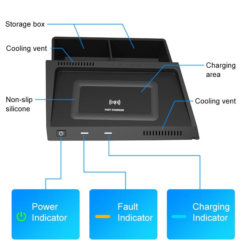 10W Wireless Charger For Volkswagen Tayron 2019-2022 - Qi Standard-1915197618284269569