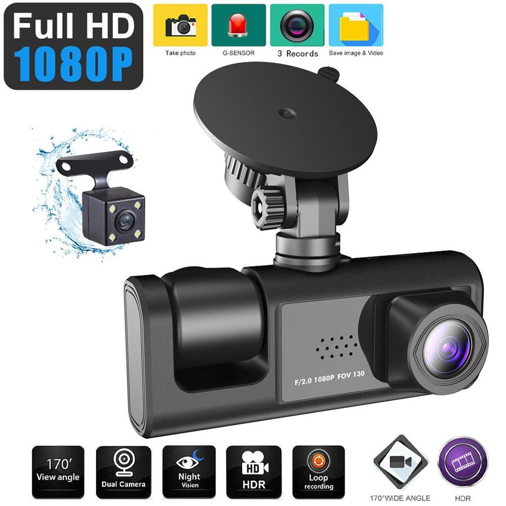 Hd Night Vision Car Driving Recorder With 3 Lenses-1915197563317915649