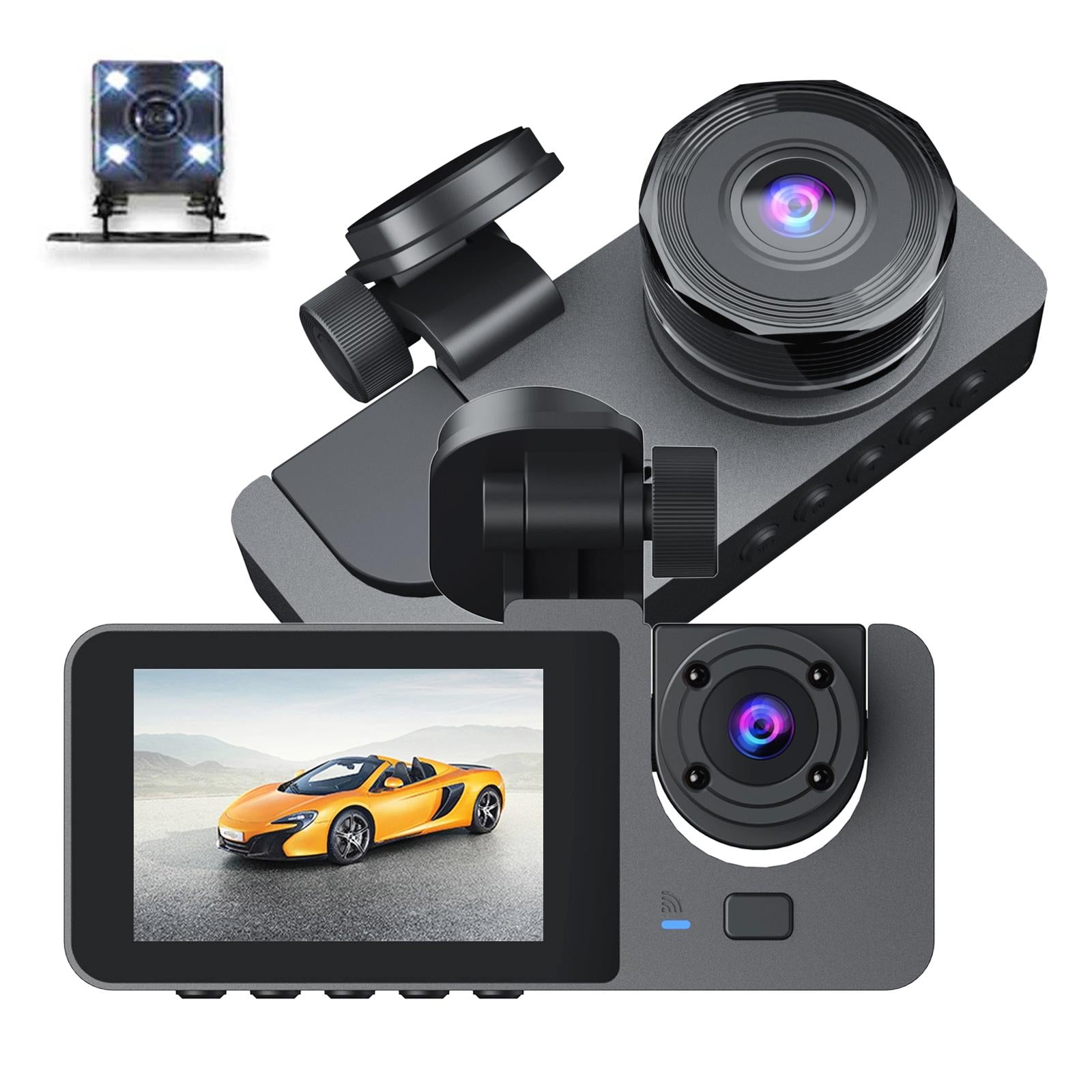 Black A2 Triple Lens Car Dash Camera Recorder-1922443418571771904