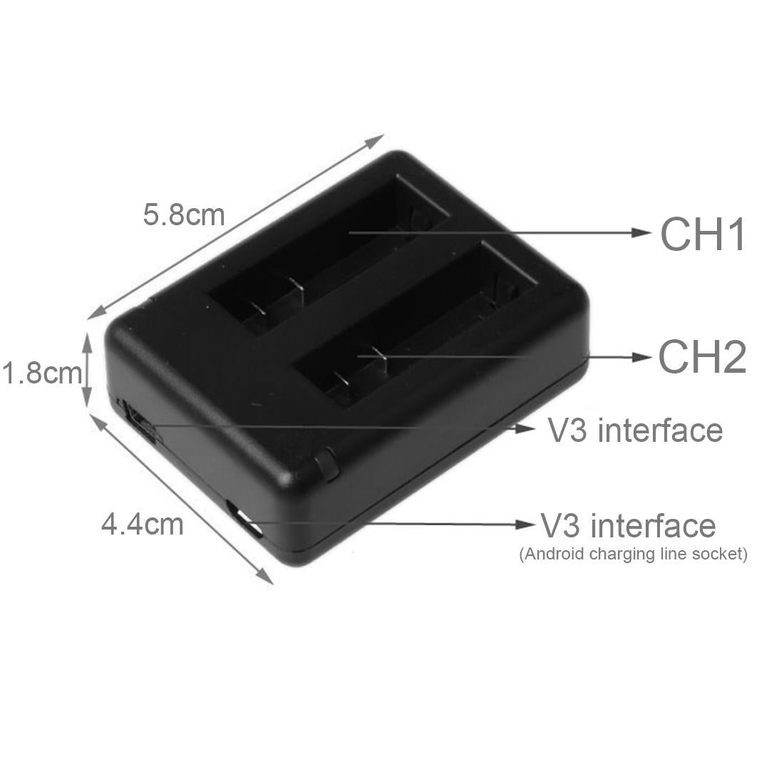 Usb Dual Battery Charger For Xiaomi Xiaoyi Ii 4K Camera-1915198226017947651