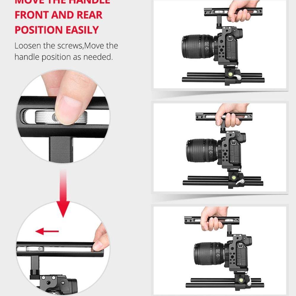 Video Camera Cage Stabilizer With Handle And Rail Rod For Nikon Z6 / Z7-1915196790118944771