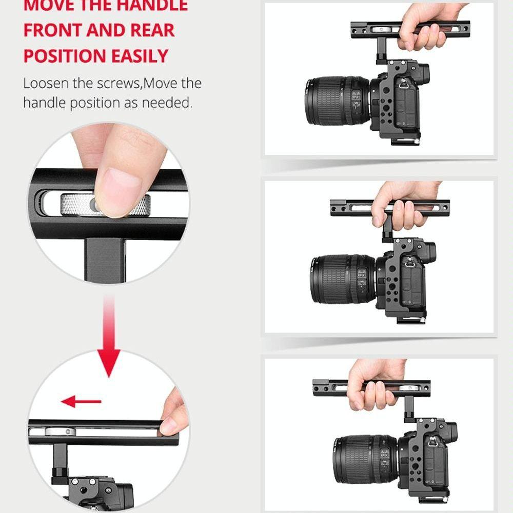 Video Camera Cage Stabilizer With Handle For Nikon Z6 / Z7 - Black-1915196486296145924