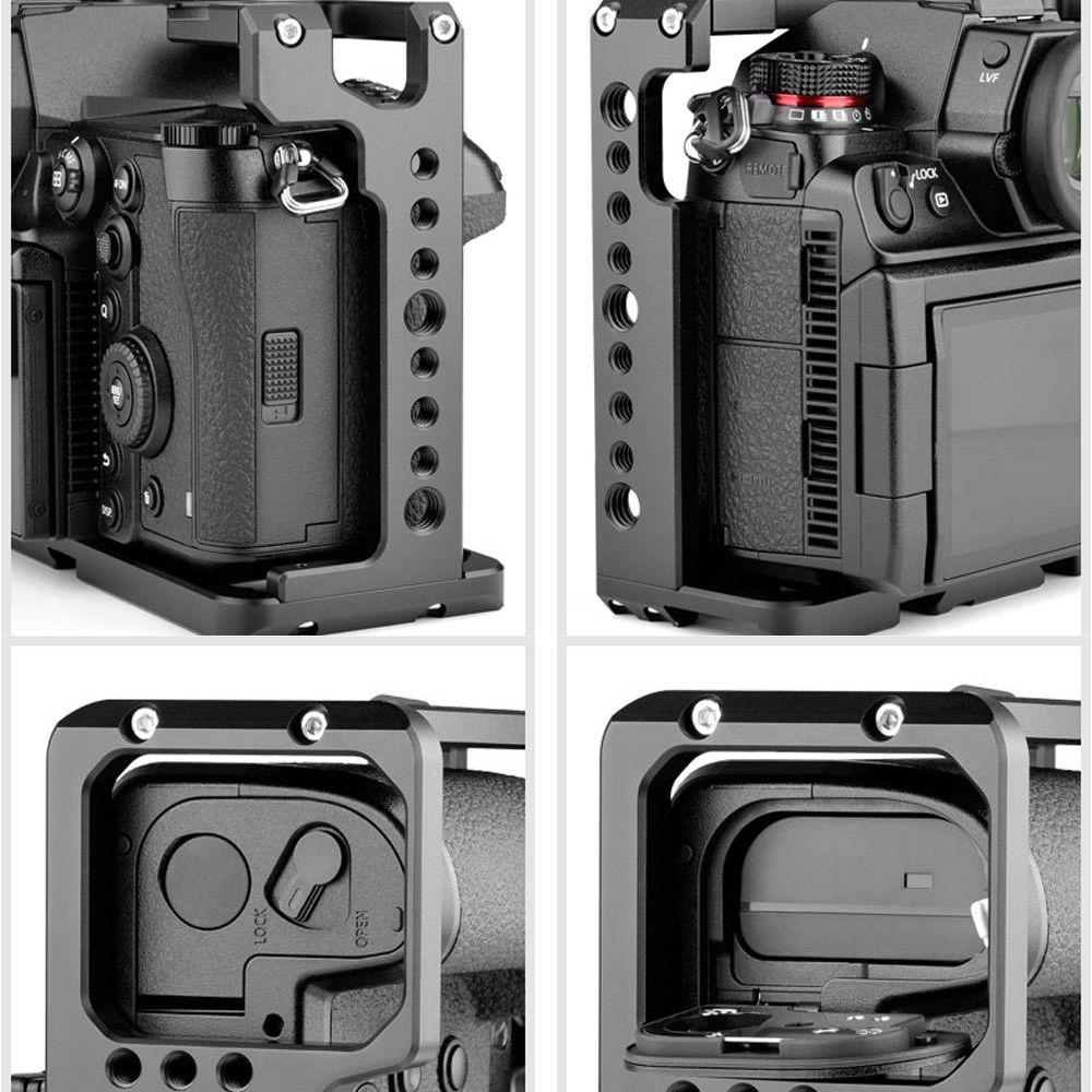 Panasonic Lumix Dc-S1H / Dc-S1 / Dc-S1R Camera Cage Stabilizer With Handle & Rail Rod Mount - Black-1915196748473700356