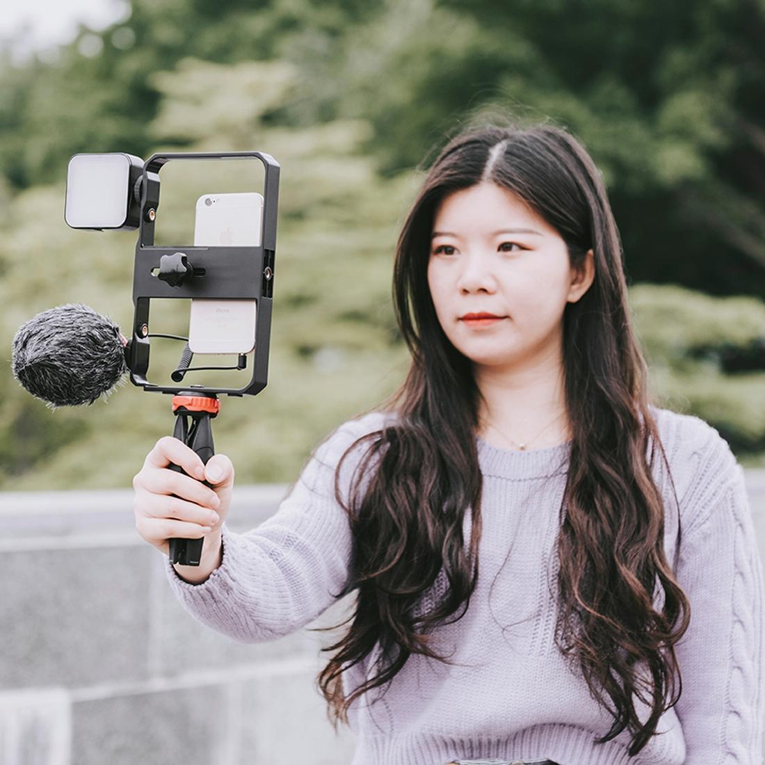 Vlogging Video Rig With Led Light Mic & Tripod-1915197461593460740