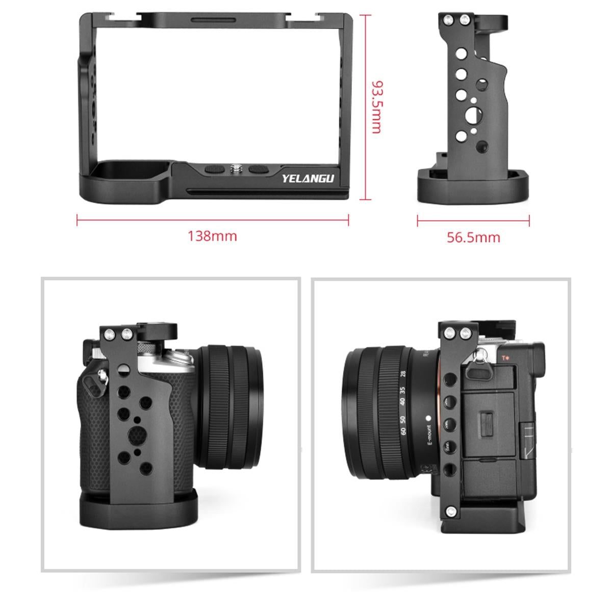 Sony Alpha 7C Video Camera Cage Stabilizer - Black-1915196677770317829