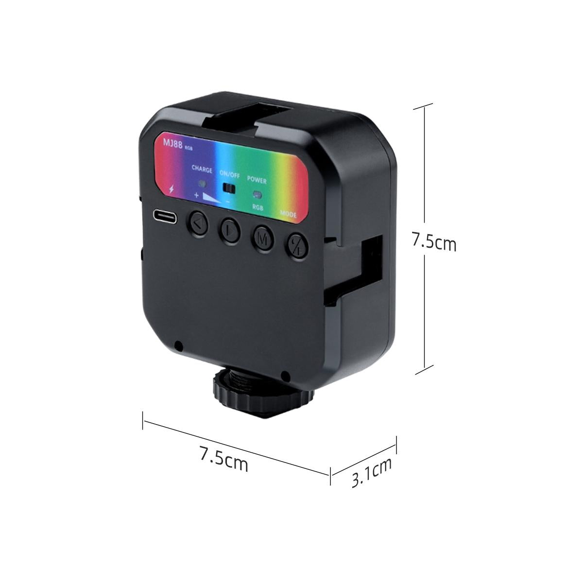 Handheld Camera Led Light With Remote - Full Colour Beauty Fill - Black-1964932170921414657