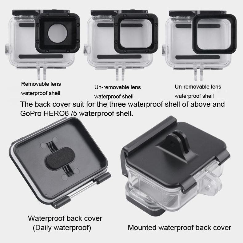 Waterproof Clamp Mount Adapter Kit For Gopro Hero6 / 5 With Back Cover-1915196674226130946