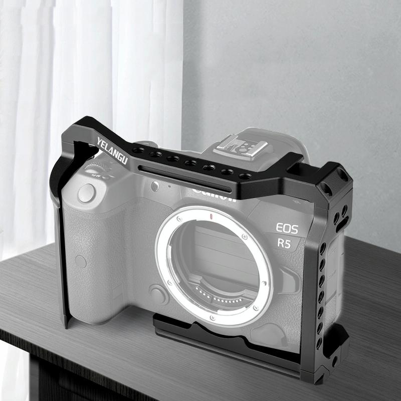 Video Camera Cage Stabilizer For Canon Eos R5 / R6 / R - Black-1915196753674637317
