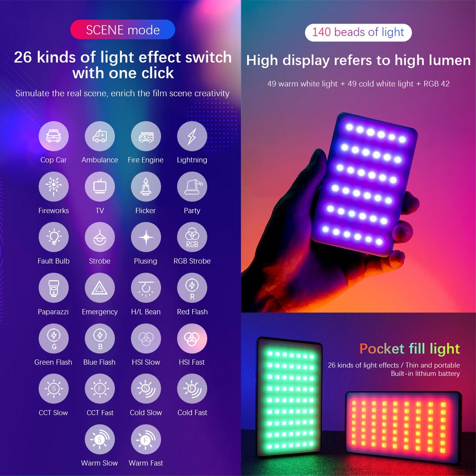 140 Led Rgb Studio Video & Photo Fill Light - Black-1915196677589962757