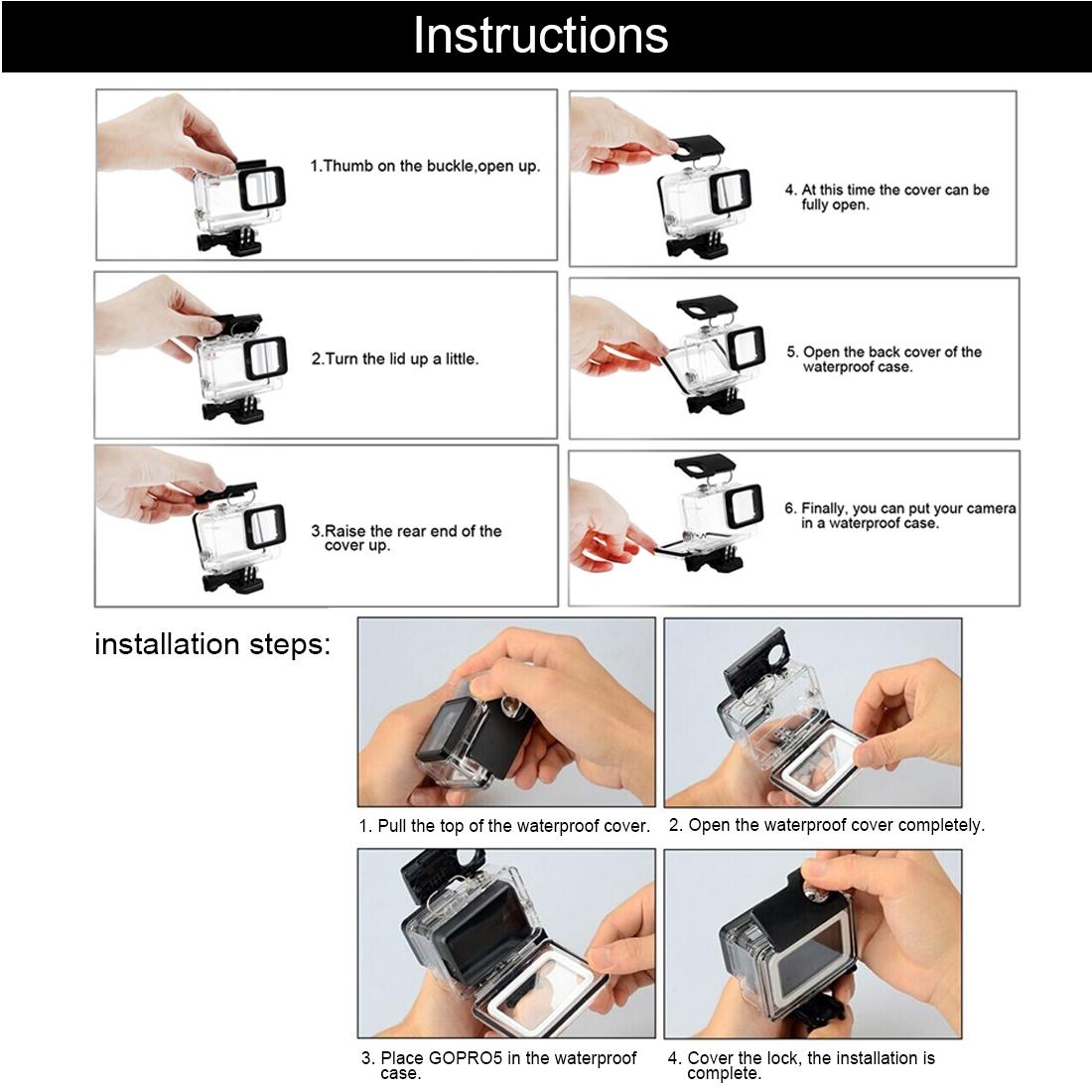 Waterproof Housing Case For Gopro Hero 6 / 5 - Easy Mounting And Lens Protection-1915198381307858947