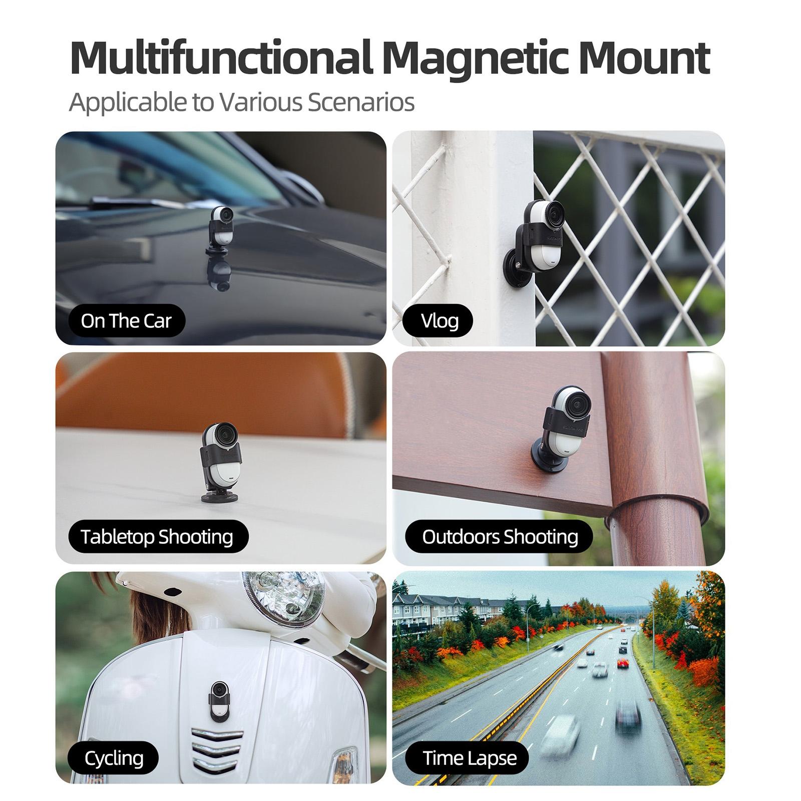 Insta360 Go 3S / Go 3 Sunnylife Camera Strap With Magnetic Mount And Silicone Wristband For Drone And Backpack - Black Stripe-1915196494261129225