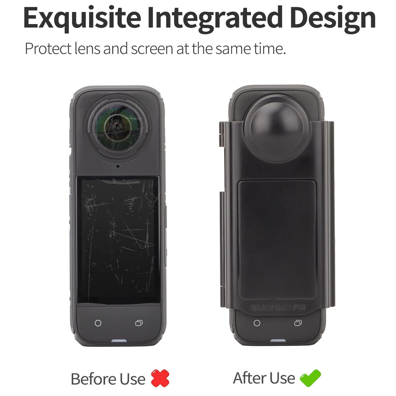 Transparent Black Sunnylife Lens Screen Protector For Insta360 X4-1915196560791179267