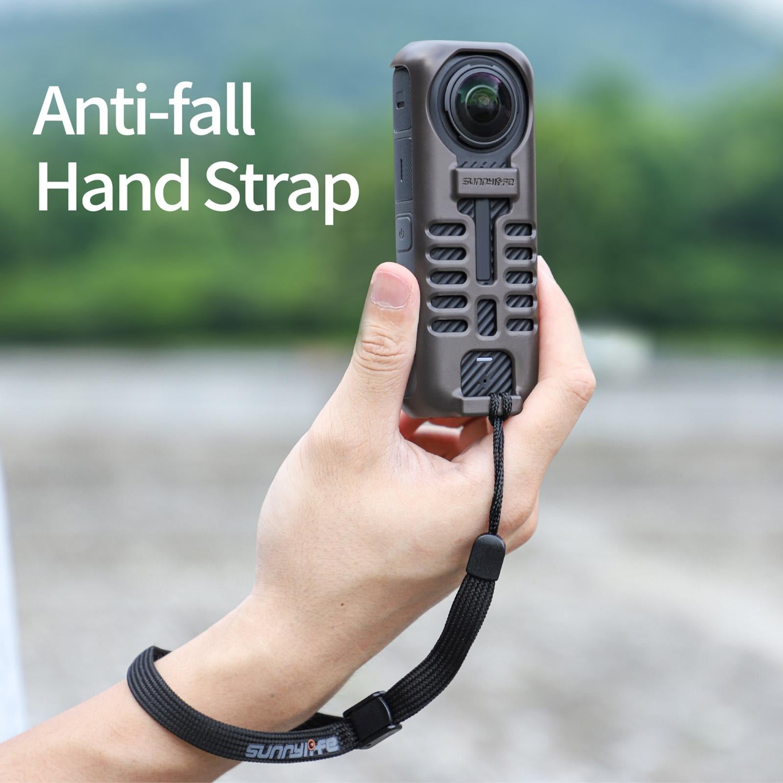Graphene Protective Case For Insta360 X4 With Hand Strap - Black-1915196795407962118