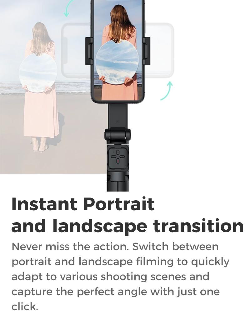 Portable Smartphone Gimbal Stabilizer - Foldable Green-1964932149886980101