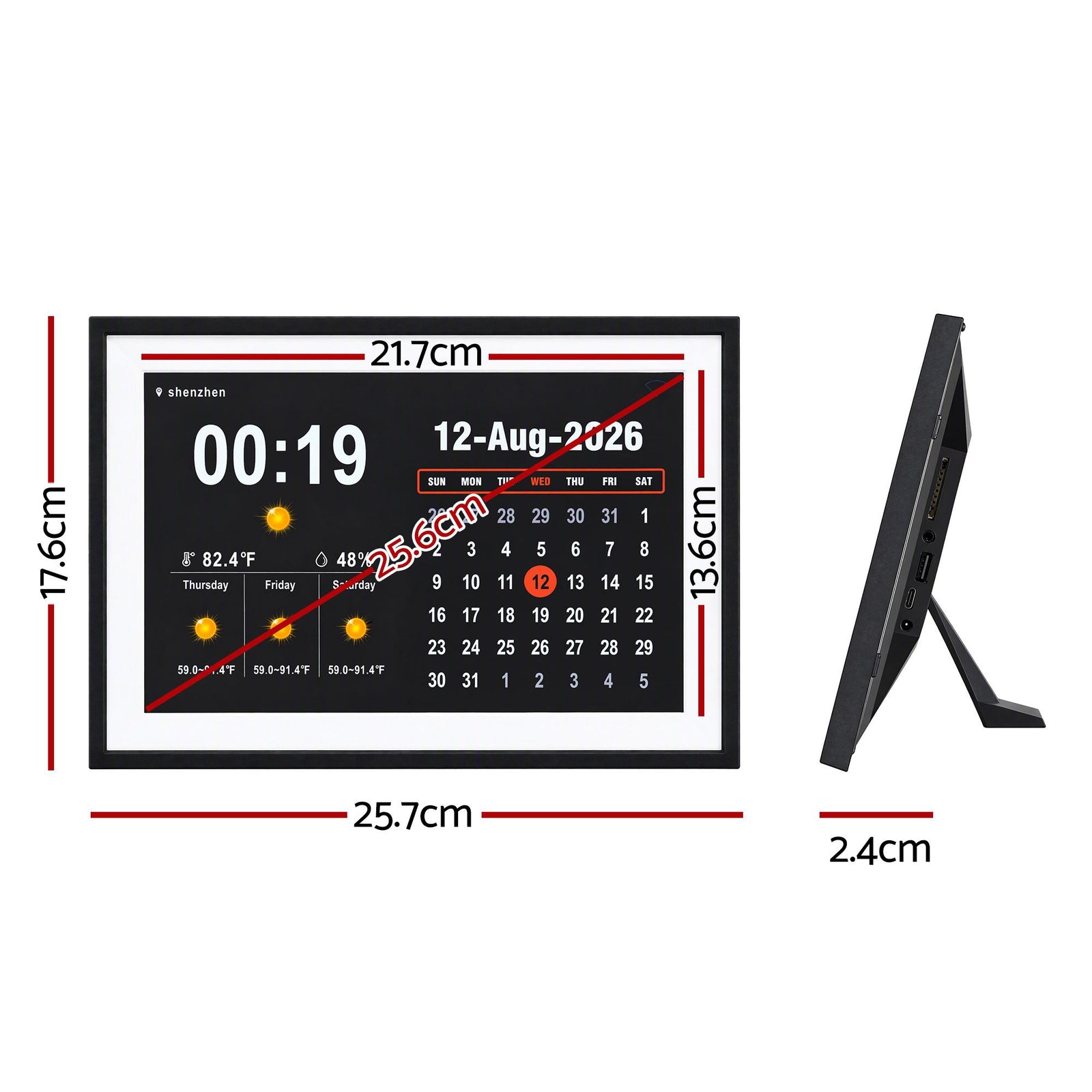 Artiss 10" Smart Digital Clock Calendar HD IPS Touchscreen Weather Photo Frame