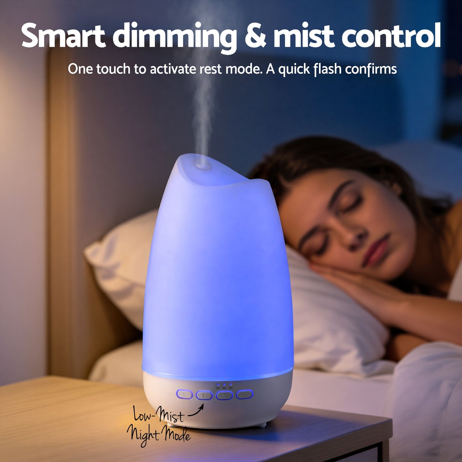 Devanti Ultrasonic Essential Oil Aroma Diffuser Aromatherapy Cool Mist Humidifier w/ LED Light 300ml