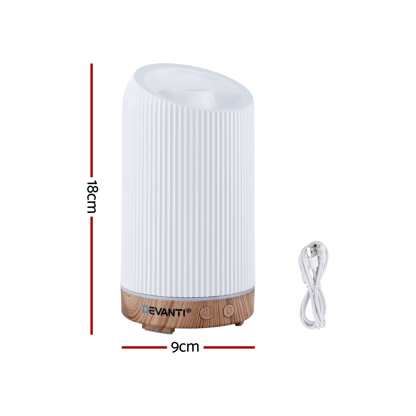 Devanti Ultrasonic Aroma Diffuser Aromatherapy 200ml LED Lights Iron Humidifier Forest