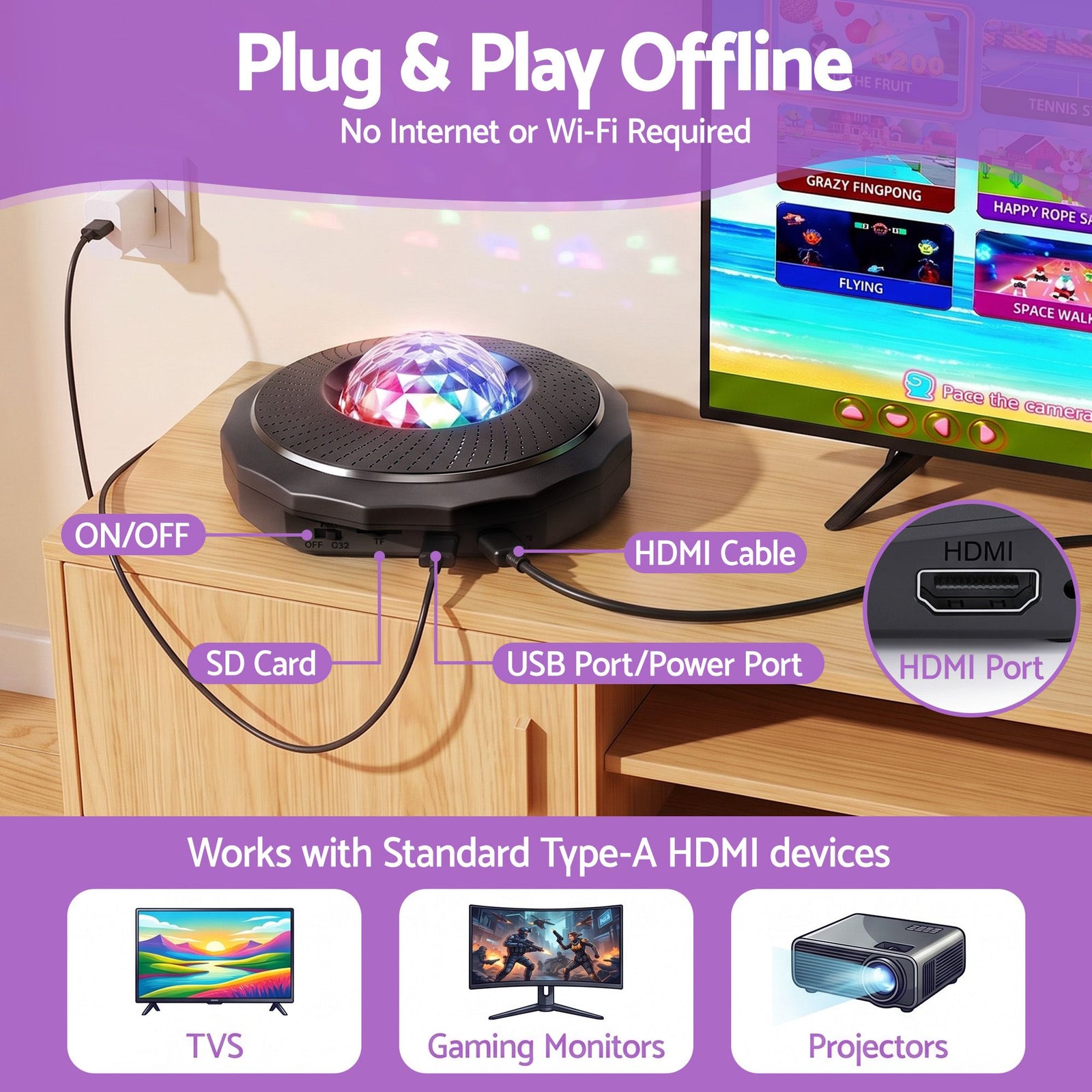Keezi HDMI Dance Mat 2 Player for Kids & Adults with AR Camera Electronic Dance Pad