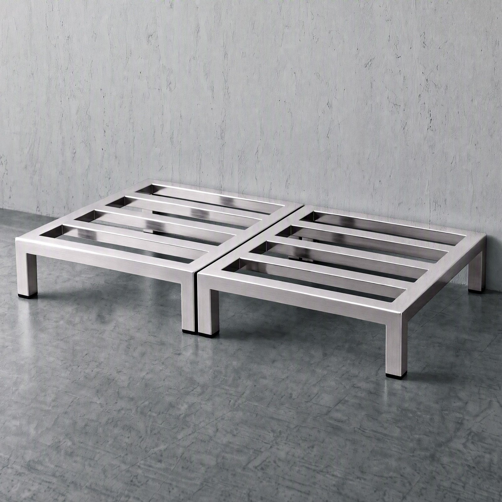 Giantz 35x35cm Dunnage Rack 2-Pack Stainless Steel Kitchen Floor Stand