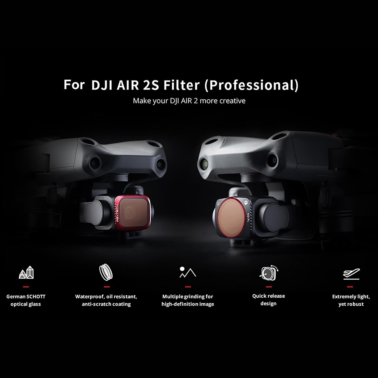 4-In-1 Lens Filter Kit For Dji Air 2S - Nd8 Nd16 Nd32 Nd64-1964932291872559106