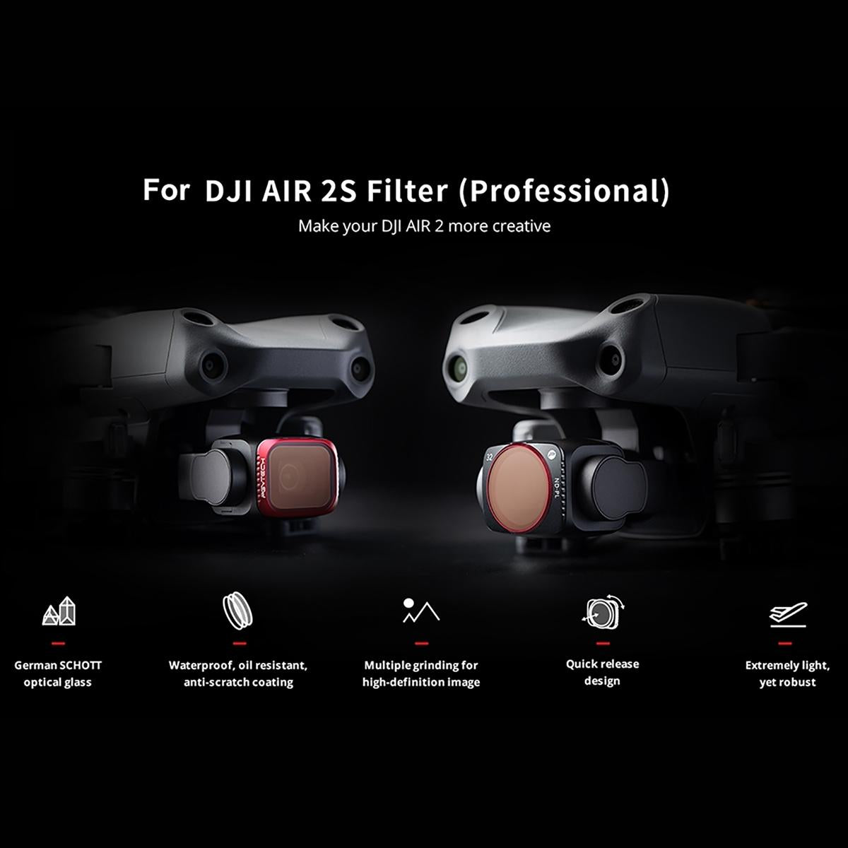 Variable Vnd Lens Filter For Dji Air 2S - 2.5 Stop-1915197622050754562