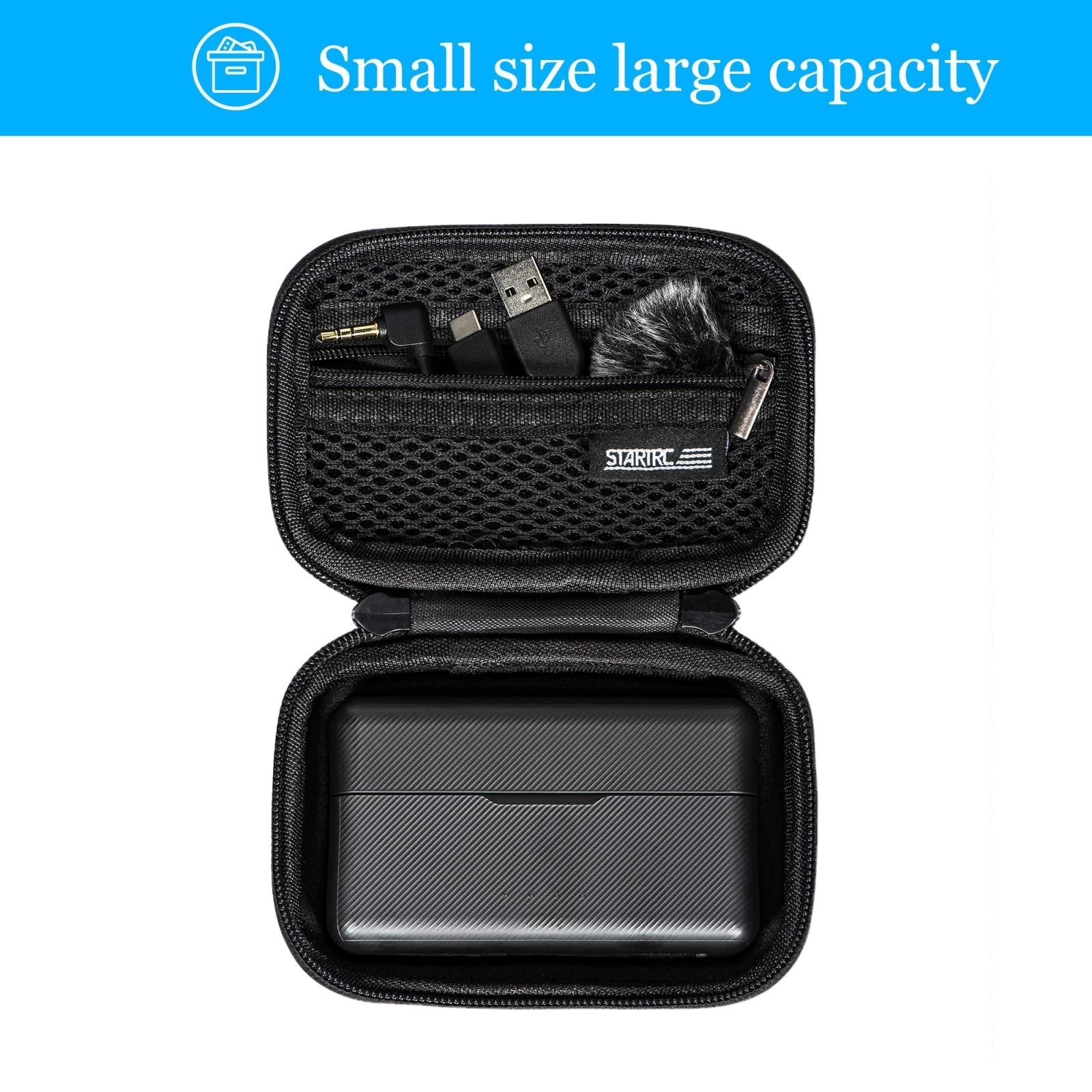 Diamond Texture Leather Storage Bag For Dji Mic - Pu Material-1915196802802520066