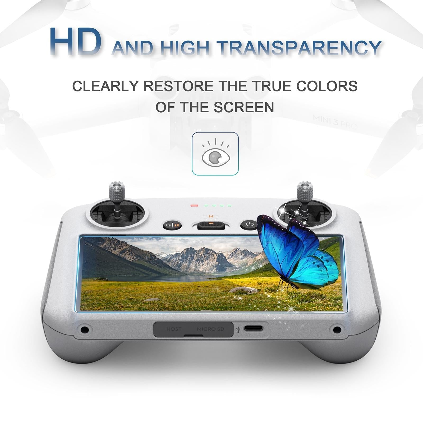 2-Pack Tempered Glass Film For Dji Mini 3 Pro Remote - 9H 2.5D-1915197411035320323