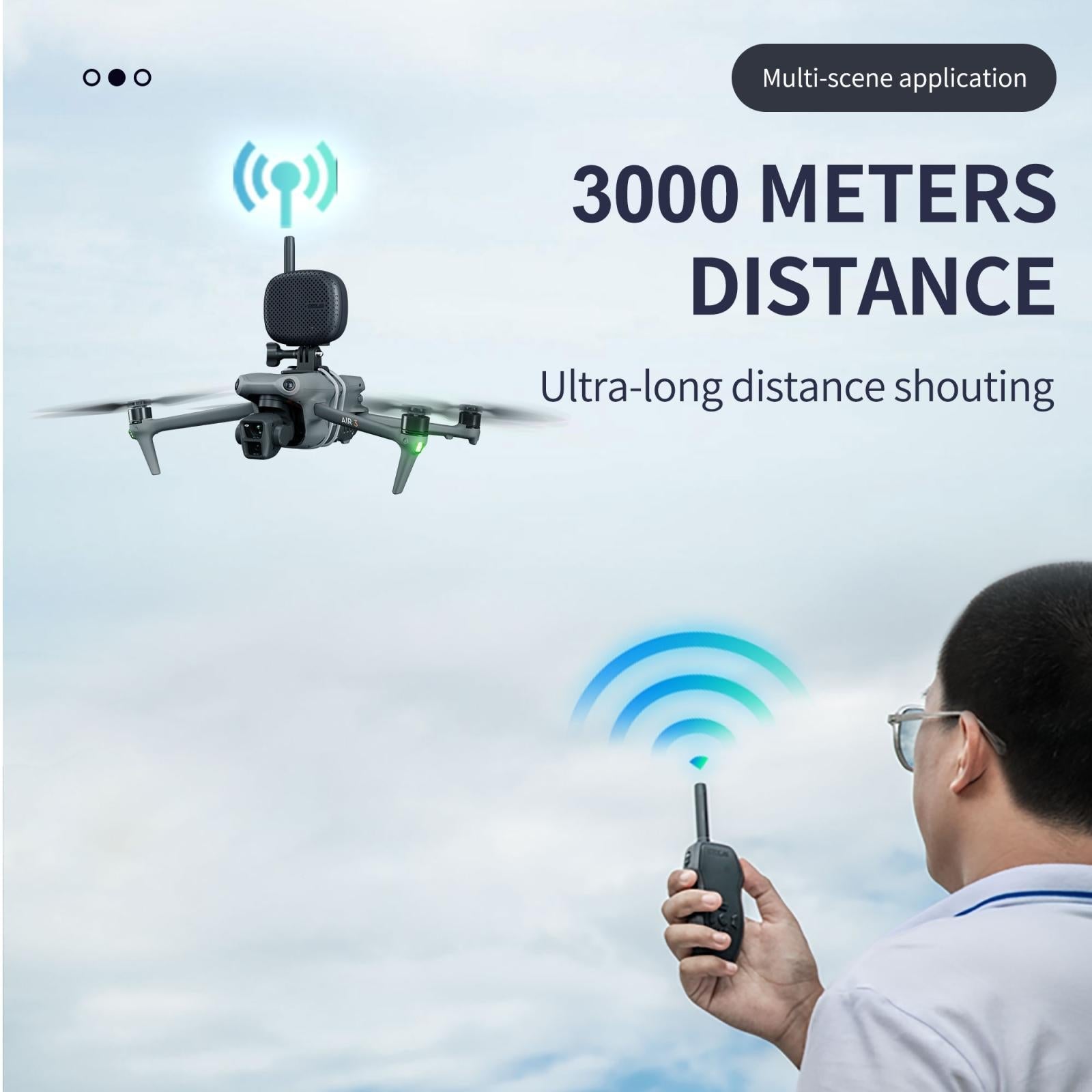 Wireless Drone Megaphone Speaker For Dji Mavic Air / Mini - 3Km Control-1962691921583411202